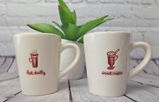 Williams Sonoma Coffee Mugs, Set Of 2, White, Red, Irish Cream / Hot Toddy picture