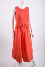 Akris Punto Womens Midi Dress A-Line Sz 10 Poppy Red Organic Cotton NWT picture