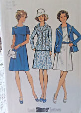 Vtg 70s Simplicity 6214 Look Slimmer A line Dress and Jacket Suit Pattern Sz 12 picture