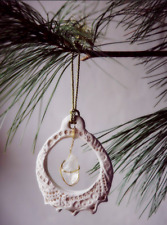 NEW Free People Etched Wreath with Raw Stone Christmas Xmas Ornament 4.5