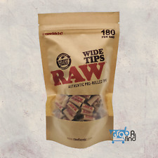 RAW Pre-Rolled Tips WIDE, 1 Bag of 180 Tips -AUTHENTIC RAW WIDE TIPS- picture