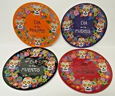 Day of the Dead Sugar Skull Talavera Skull Set of 4 Dinner Plates 11