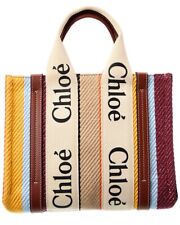 Chloe Woody Small Canvas Tote Women's Brown picture