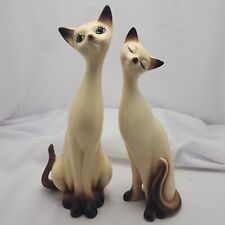 Atomic MCM Napcoware Siamese Cat Statues Pair Tall Long Neck Vintage Kitschy picture
