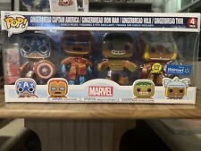 Funko Pop 4-Pack Marvel - Gingerbread Cap, Iron Man, Thor, Hulk (GITD) Walmart picture