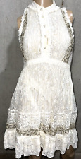 Etro Pearl Bead Embroidered Embellished Lace Wedding White Dress US 0 2 / IT 38 picture