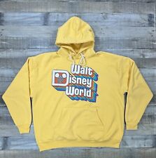 Disney Parks Hoodie Womens Extra Large Yellow Retro Disney World Sweatshirt picture