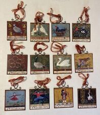Kate McRostie Coldwater Creek 12 DAYS of CHRISTMAS Tin Ornament Set Plaques picture