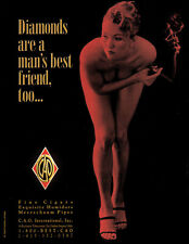 1996 Sexy unclothed woman smoking CAO Cigars retro photo print ad  S40 picture