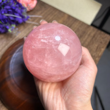 980g Natural Pink Rose Quartz Sphere Crystal Healing Ball Gemstone 88mm 7th picture