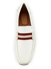 Bally Pearce Men Shoes White faux Leather Slip-On Loafers Moc Driver US 11 EU 10 picture