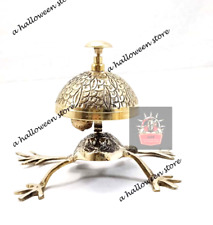 Vintage Solid Brass Frog Style Desk Bell Hotel Counter Reception Calling Bell picture