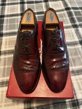 Salvatore Ferragamo mens dress shoes Oxford wingtip maroon size 11 D picture