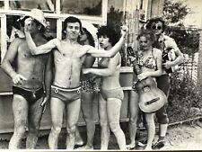 1980s Shirtless Guys Young Men Trunks Bulge Women Guitar Vintage Photo Snapshot picture