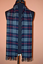 Burberry Vintage Scarf Classic Small Nova Check Lambswool Blue Color picture