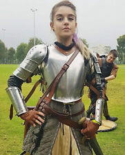 Halloween Lady Armor Suit, Medieval Knight Warrior Female Cuirass Steel Armor picture