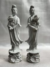 Vintage Pair Porcelain Figurines KWAN-YIN GUANYIN Geisha Goddest Kwan Yin 10