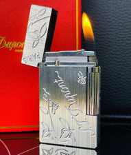 S.T. DUPONT Gas Lighter Silver Ran Line 2 with Box Working France Dupond picture