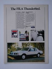 1984 Ford Thunderbird FILA Vintage White Elegant & Athletic Original Print Ad picture