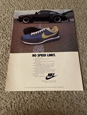 Vintage 1978 NIKE ELITE Running Shoes Poster Print Ad 1970s vs. PORSCHE RACE CAR picture
