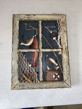 Rustic 3D Wood Fishing Window Frame Style Sign Farmhouse Welcome Friends 16