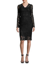 Dolce & Gabbana Lace Long-Sleeve V-Neck Sheath Dress, Orig $2995 Size - 44IT/8US picture