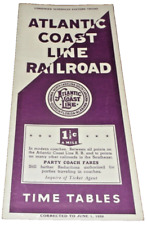 JUNE 1939 ACL ATLANTIC COAST LINE RAILROAD CONDENSED PUBLIC TIMETABLE picture