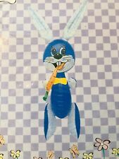 Vintage Inflatable Bunny 36” Blue New Old Stock 2001 Blow Up Easter Bunny picture