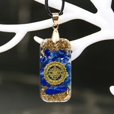 Healing lapis lazuli Sri Yantra Orgone Pendant Necklace Metatron Cube Orgonite picture