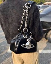 Vivienne Westwood leather big orb chain shoulder bag, black, new, picture