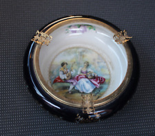 Vintage acf sevres porcelain marked ashtray victorian scene picture