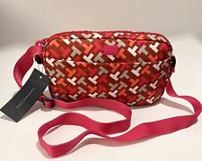 Tommy Hilfiger Logo TH Nylon Beige & Red Crossbody Bag New Model NWT picture