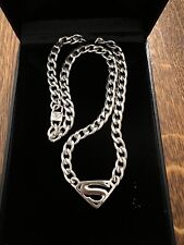 Rare Robert Lee Morris 925 Sterling Silver Superman Chain Necklace 20in 58 Gram picture