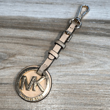 MK Michael Kors large gold tone keychain purse bag charm tan leather heritage picture