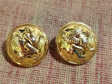 Pair of Vintage Salvatore Ferragamo Gold Plated Buttons - 3 Shoes Design Signed picture