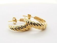 Babygold Celine Croissant Earrings 6mm Solid 14k Gold -- 4.2g picture