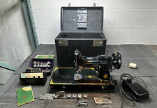 Vintage 1950s SINGER 221-1 Featherweight Sewing Machine w/ Attachments & Booklet picture