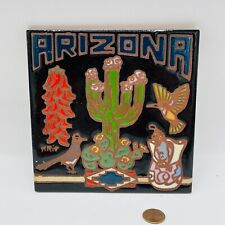 1995 Arizona Hand Glazed Art Tile Earthtones Signed 4103D 6