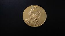 Da Vinci 24K Electroplate Gold Sterling Silver Young Man on Horseback Medal picture
