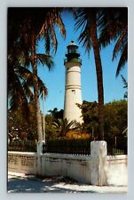 Key West FL-Florida, Famous Lighthouse, Tropical Park Vintage Souvenir Postcard picture