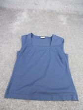 Akris Punto Shirt Womens 10 Navy Blue Sleeveless Cotton Stretch  picture