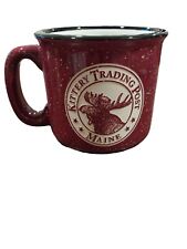 Kittery Trading Post Maine Heavy Coffee Mug Cup Red Speckled Raised Moose  picture