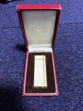 Used Cartier Gas Lighter Pentagon White Rare Color With Box  picture