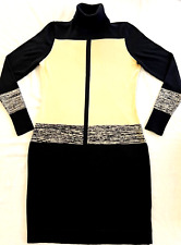 Narciso Rodriguez for Design Nation Sweater Dress Size M Black Cream Turtleneck picture