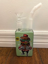 7.5” Premium Glass Water Pipe Juice Box Style Hamburger Man Astronaut 14mm picture