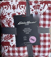 Eddie Bauer Red White Arcadia Woodland King Size with  Shams Set 3pc New picture