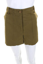 Dries Van Noten Womens Button Fly Short Shorts Green Cotton Size IT 38 picture