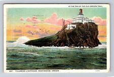 Seaside OR-Oregon, Tillamook Light House, Antique Vintage c1928 Postcard picture