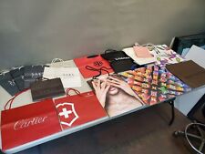 Lot of 16 Luxury Fashion House Logo & Graphic Shopping Bags, Retail Advertising picture