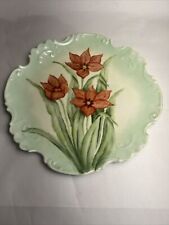 Vintage Handpainted Plate 1972 With Red Flowers/ Signed picture